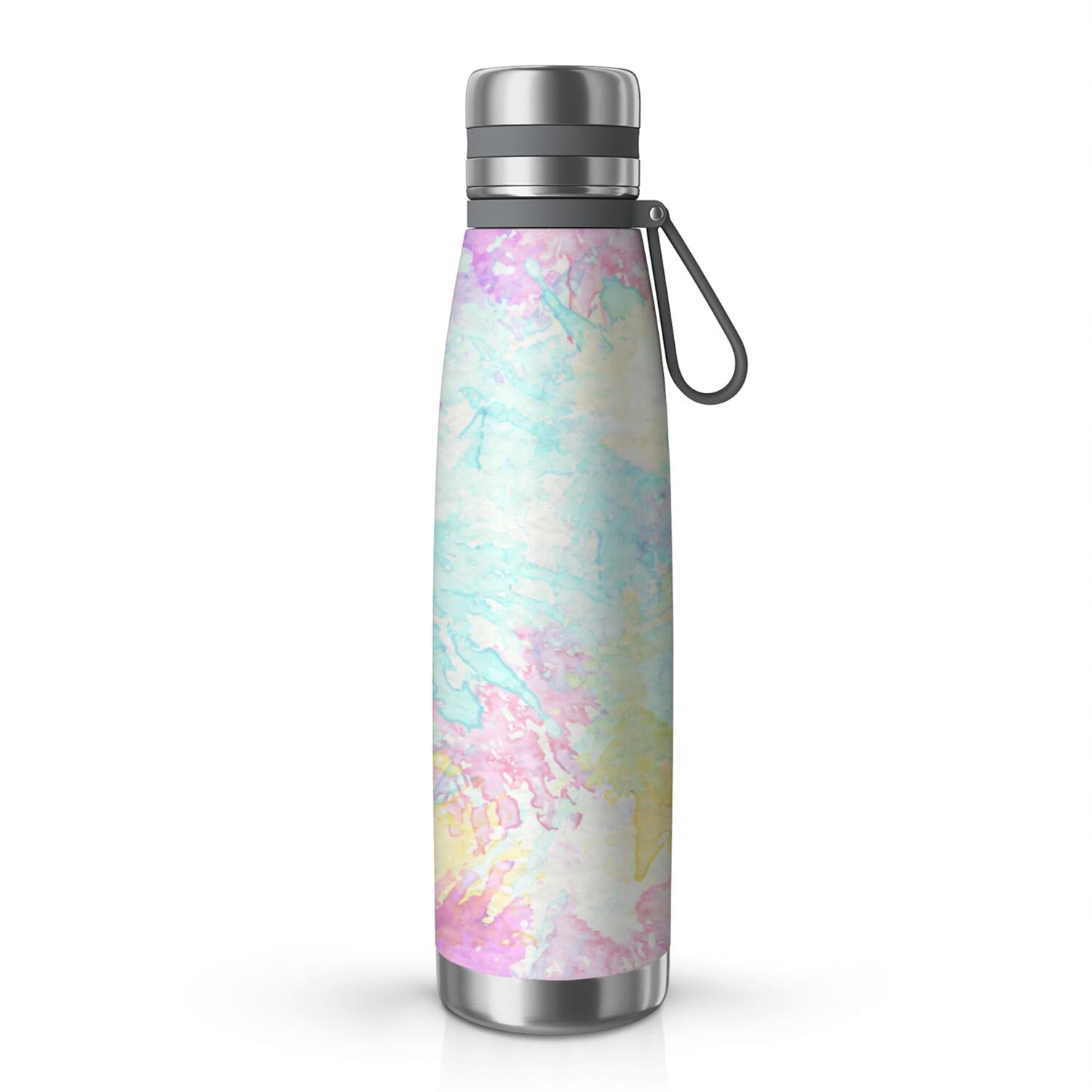 29oz Insulated Water Bottle with Tea Infuser, Stainless Steel Travel Mug, Fluid Smoke Aurora Art Style
