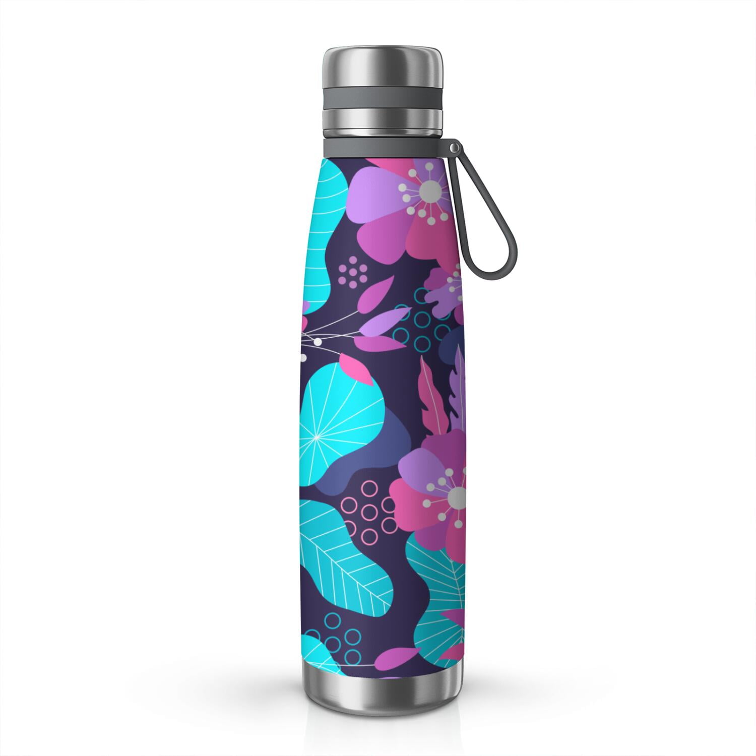 29oz Insulated Water Bottle with Tea Infuser, Stainless Steel Travel Mug, Spring Floral Print