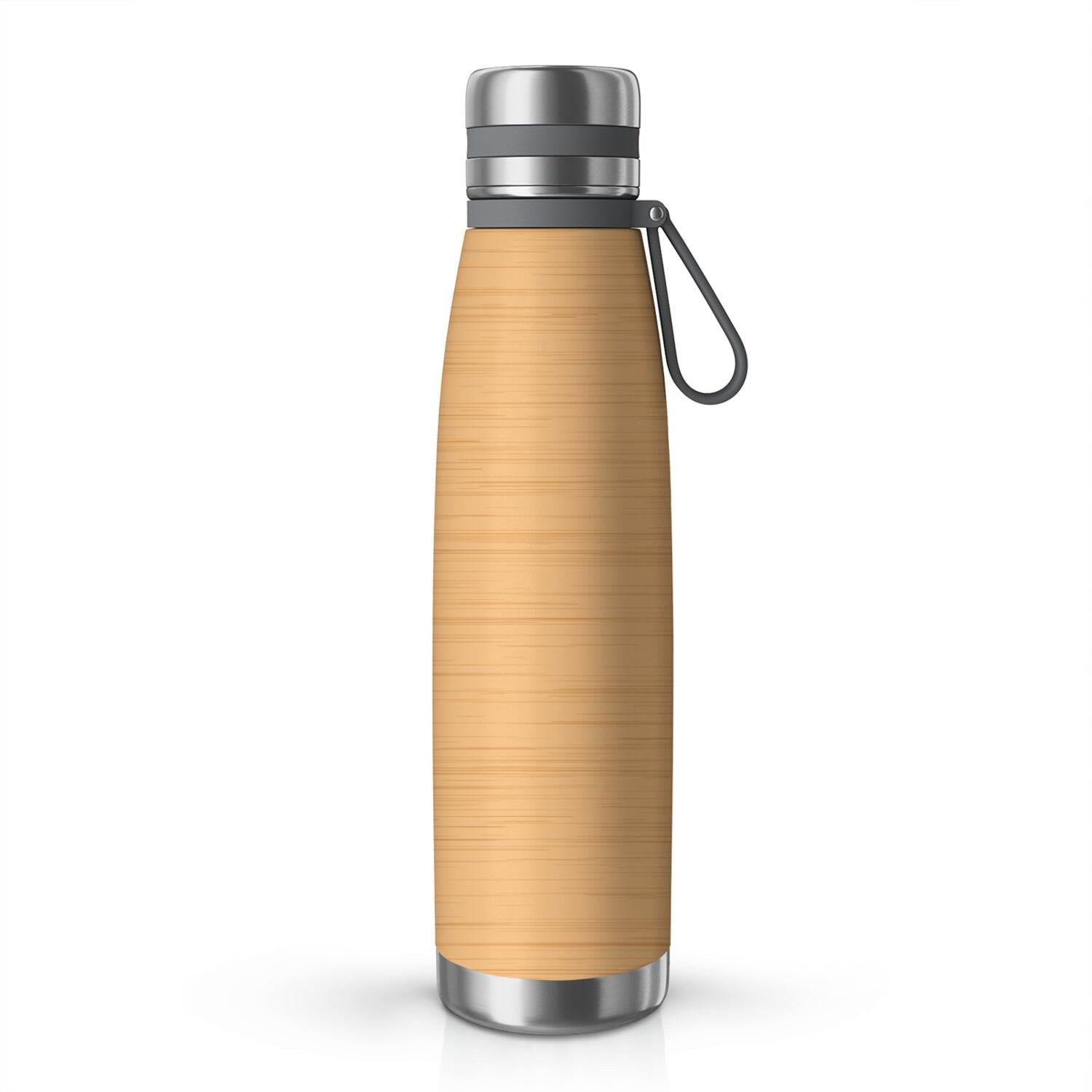29oz Insulated Water Bottle with Tea Infuser, Stainless Steel Travel Mug, Wood Print