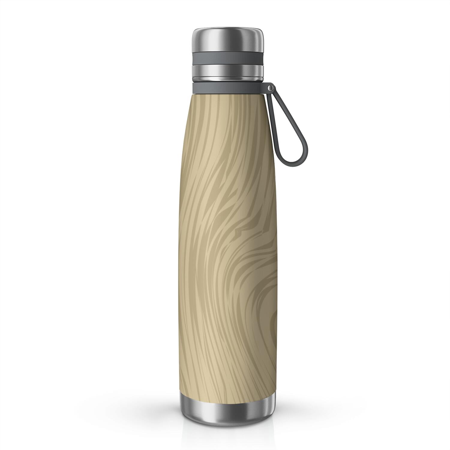 29oz Insulated Water Bottle with Tea Infuser, Stainless Steel Travel Mug, Wood Print
