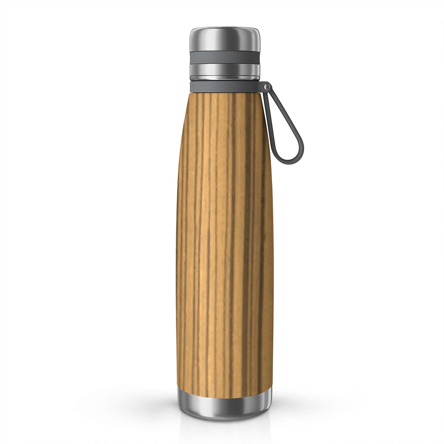 29oz Insulated Water Bottle with Tea Infuser, Stainless Steel Travel Mug, Wood Print