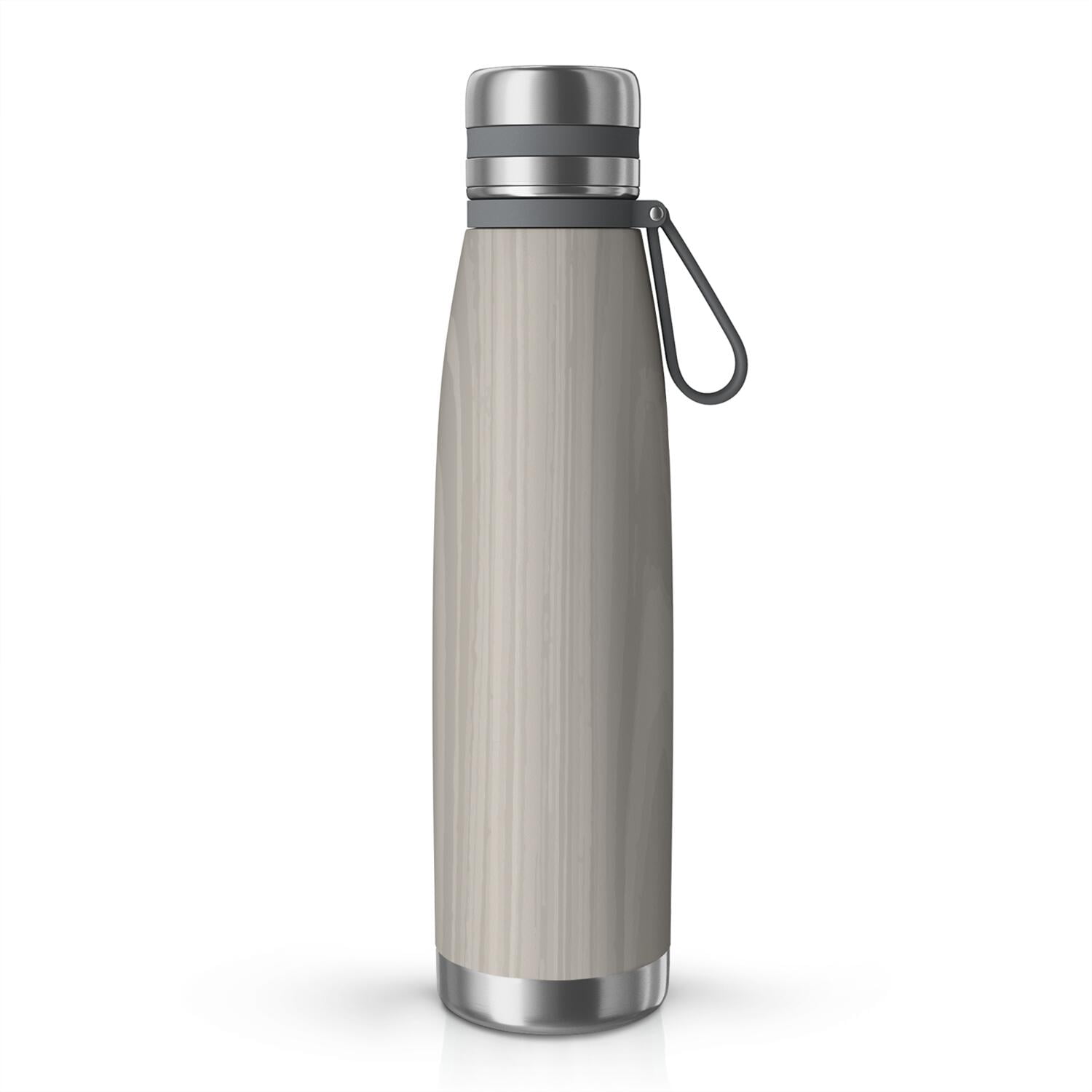 29oz Insulated Water Bottle with Tea Infuser, Stainless Steel Travel Mug, Wood Print
