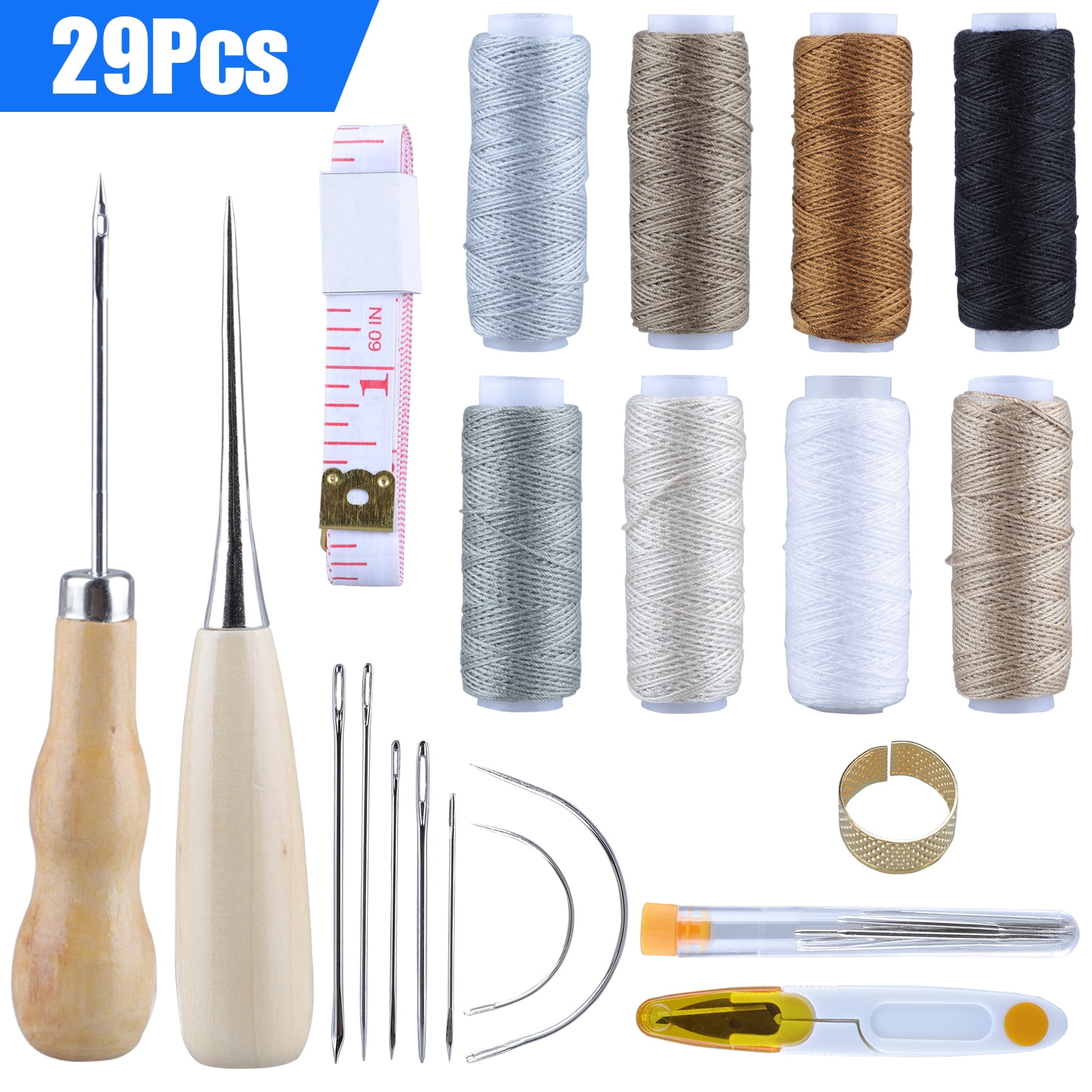 29pcs Leather Sewing Kit, EEEkit Leather Sewing Upholstery Repair Kit for Beginner Leather Repair, Stitching, Sewing