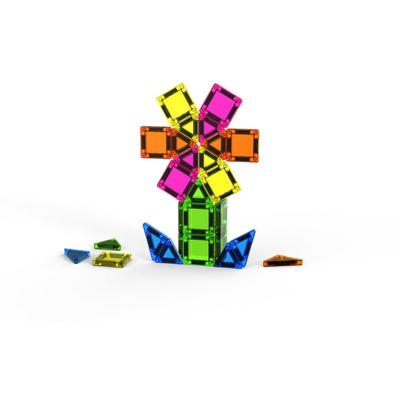 29pcs Sunflower Magnetic Tiles Set, STEM Building Toy, High-Transparency Rainbow Windows, Strong Magnets Toy for Kids Ages 3-12