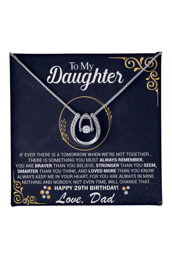29th Birthday Daughter Gift Necklace, Gift From Dad, Lucky in Love Jewelry For 29th Birthday Daughter, Gift for 29 Year Old Daughter from Father jewelry