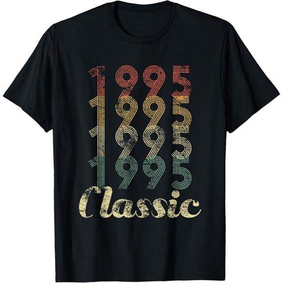29th Birthday Vintage Men Women Born 1995 29 Years Old T-ShirtMen and women, Black T-shirt, size: Extra large