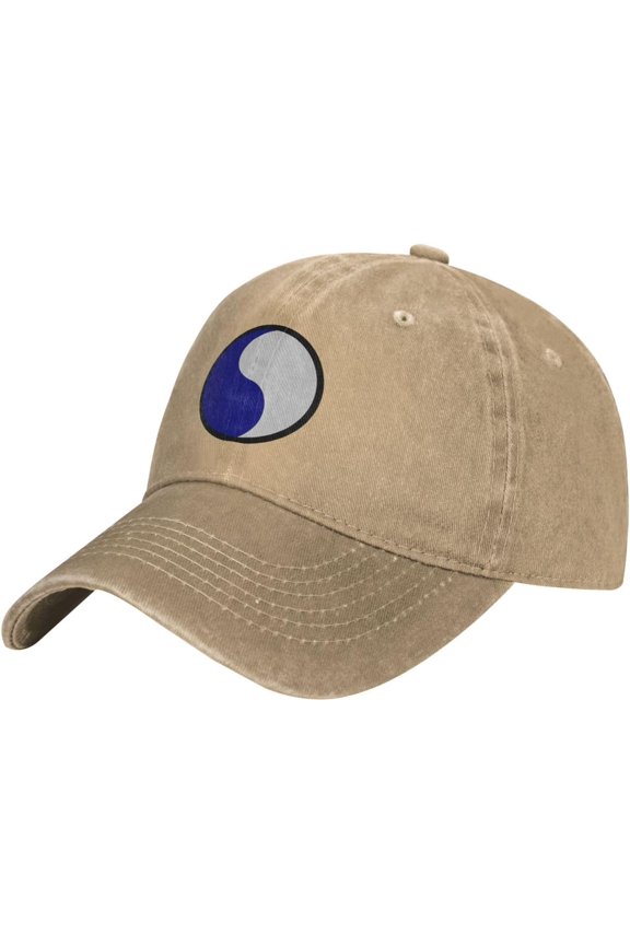 29th Infantry Division SSI Pattern Printing Baseball Cap for Men Women Dad Hat Adjustable Cap Black