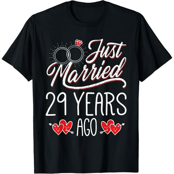 29th Wedding Anniversary Shirt - 29 Years Marriage Matching T-ShirtMen and women, Black T-shirt, size: Extra large S-4XL