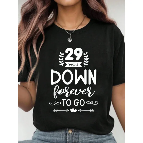 29th Wedding Anniversary T-Shirt 29 Years Down Forever To Go Retro Romantic Couple Gift Tee for Men Women Black Short Sleeve Cotton Top