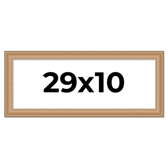 29x10 Frame Charleston Honey Brown Solid Wood Picture Frame Width 1.75 Inches | Interior Depth 0.5