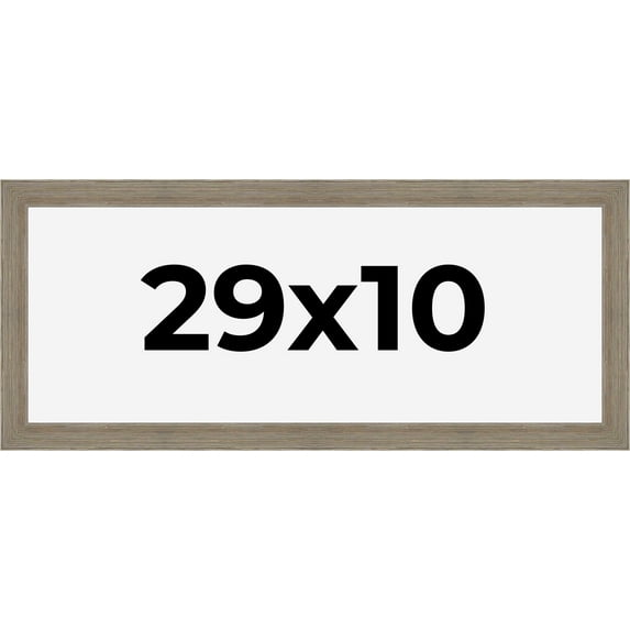 29x10 Frame Gray Barnwood Rustic Solid Wood Picture Frame | 1.5 Inch Moulding Width | Includes UV