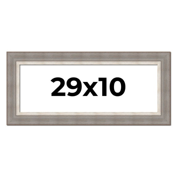 29x10 Frame Grey Real Wood Picture Frame Width 2.75 Inches | Interior Frame Depth 0.5 Inches |