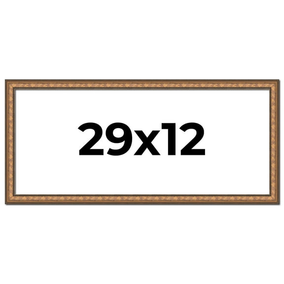 29x12 Frame Gold Real Wood Picture Frame Width 1.25 inches | Interior Frame Depth 0.5 inches |
