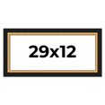 thumbnail image 1 of 29x12 Frame Gold Real Wood Picture Frame Width 2.25 Inches | Interior Frame Depth 0.5 Inches |, 1 of 8