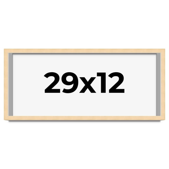 29x12 Frame Natural Wood Picture Frame | 0.75 Inch Moulding Width | with UV Acrylic Plexiglass,
