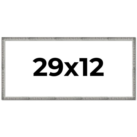 29x12 Frame Silver Picture Frame - Complete Modern Photo Frame Includes UV Acrylic Shatter Guard