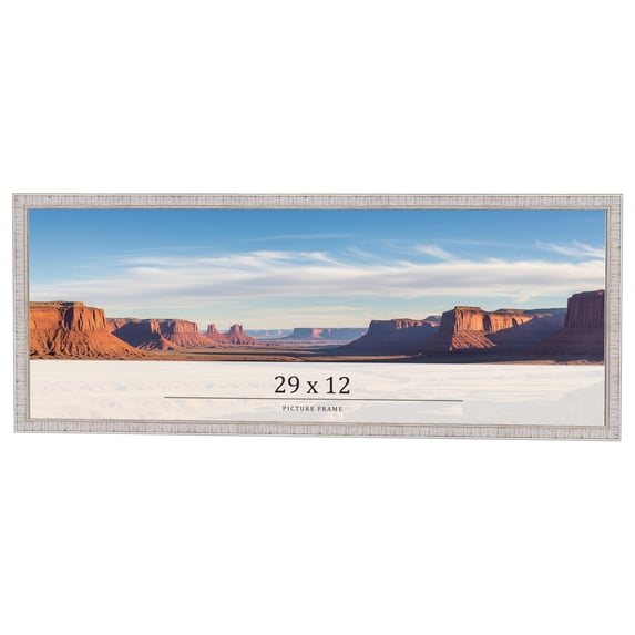 29x12 Frame White Real Wood Picture Frame Width 0.75 inches | Interior Frame Depth 0.5 inches |