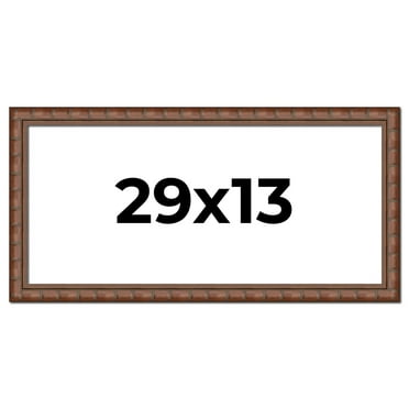 29x13 Dark Brown Bamboo Real Wood Picture Frame Width 1.5 inches | Interior Frame Depth 0.5 inches