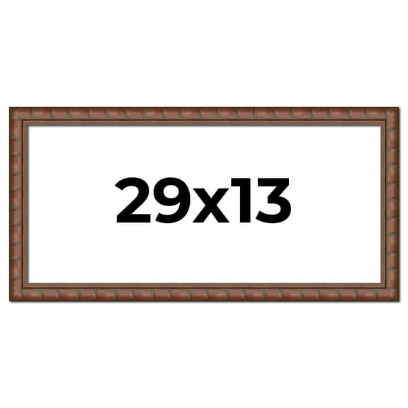29x13 Dark Brown Bamboo Real Wood Picture Frame Width 1.5 inches | Interior Frame Depth 0.5 inches
