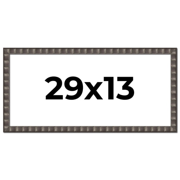 29x13 Frame Black Brown Chestnut Mosaic Solid Wood Picture Frame | 1.125 Inch Moulding Width |