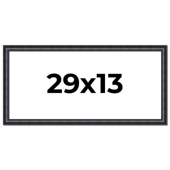 29x13 Frame Black Real Wood Picture Frame Width 1.25 inches | Interior Frame Depth 0.5 inches |