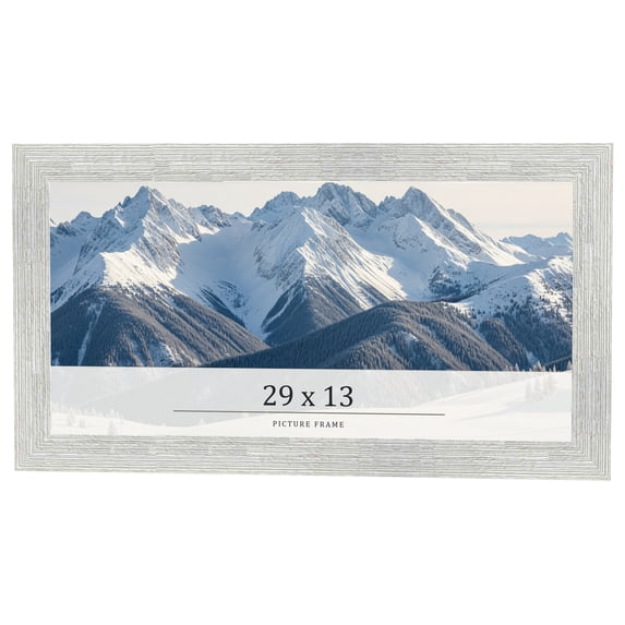 29x13 Frame White Real Wood Picture Frame Width 1.5 inches | Interior Frame Depth 0.5 inches | Barn