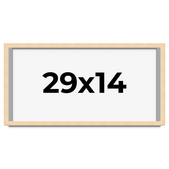 29x14 Frame Beige Real Wood Picture Frame Width 0.75 inches | Interior Frame Depth 0.5 inches |