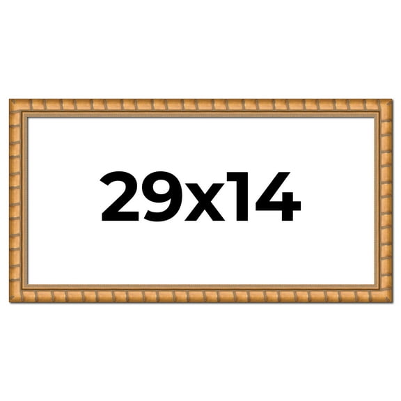 29x14 Frame Gold Real Wood Picture Frame Width 1.5 inches | Interior Frame Depth 0.5 inches |