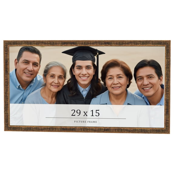 29x15 Frame Gold Kingsley Distressed Solid Wood Picture Frame Width 0.75 Inches | Interior Frame