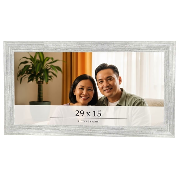 29x15 Frame White Real Wood Picture Frame Width 1.5 inches | Interior Frame Depth 0.5 inches | Barn
