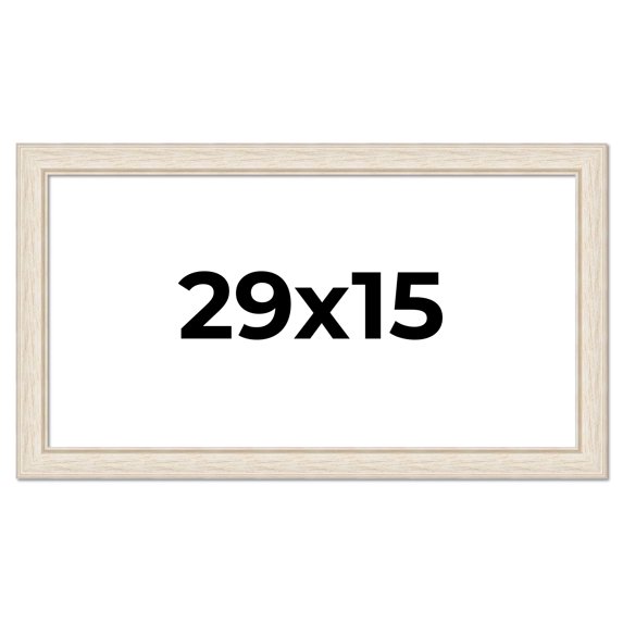 29x15 Frame White Real Wood Picture Frame Width 1.75 inches | Interior Frame Depth 0.5 inches |