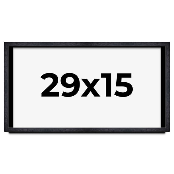 29x15 Shadow Box Frame Black | 1 Inches Deep Real Wood Farmhouse Shadowbox Display Frame | UV