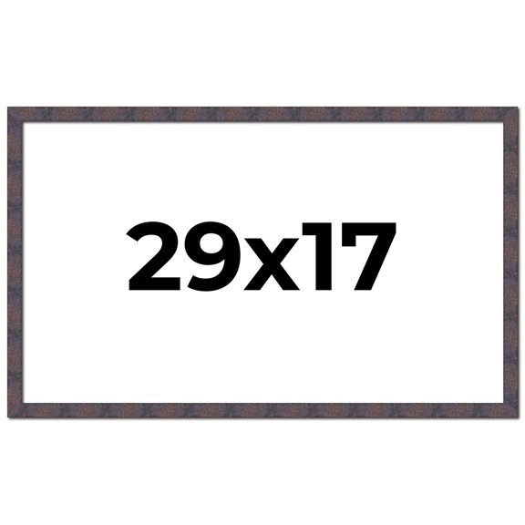 29x17 Frame Brown Rustic Lacquered Walnut Solid Wood Picture Frame Width | 0.875 Inch Moulding