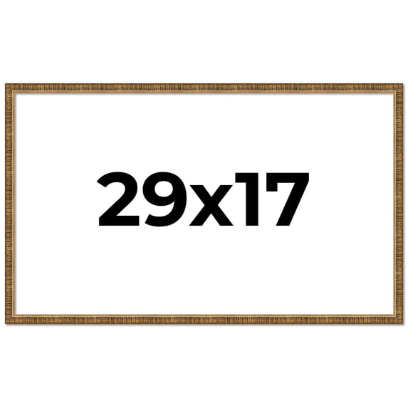 29x17 Frame Gold Kingsley Distressed Solid Wood Picture Frame Width 0.75 Inches | Interior Frame