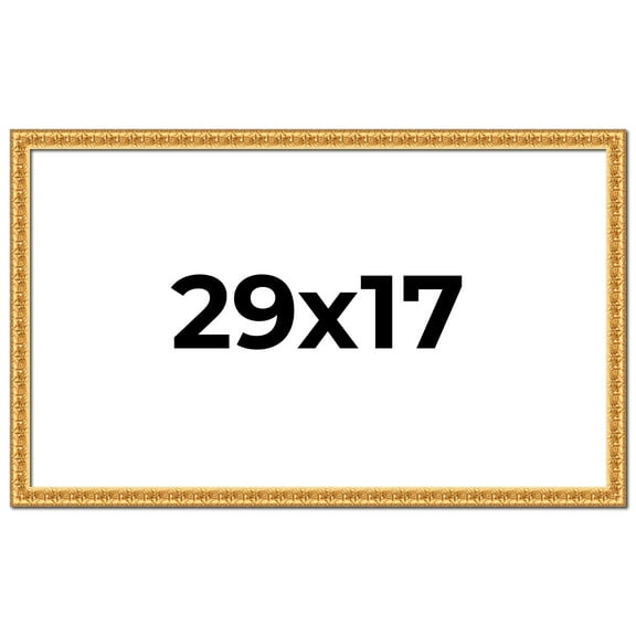 29x17 Frame Gold Real Wood Picture Frame Width 1 inches | Interior Frame Depth 0.5 inches | Edwina