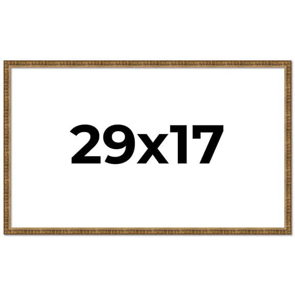 29x17 Frame Gold Solid Wood Picture Frame - Complete Modern Photo Frame Includes UV Acrylic