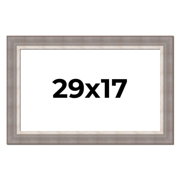29x17 Frame Grey Real Wood Picture Frame Width 2.75 Inches | Interior Frame Depth 0.5 Inches |
