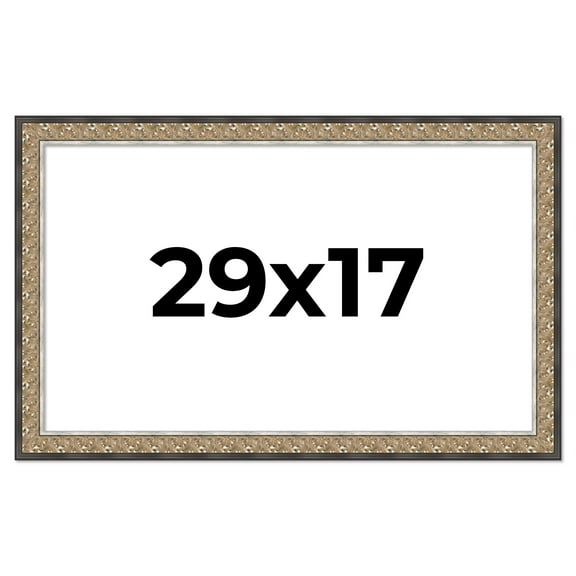 29x17 Frame Silver Real Wood Picture Frame Width 1.75 Inches | Interior Frame Depth 0.5 Inches |