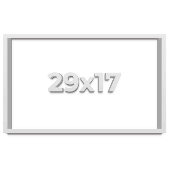 29x17 Shadow Box Frame White | 2 Inches Deep Real Wood Contemporary Shadowbox Display Frame | UV