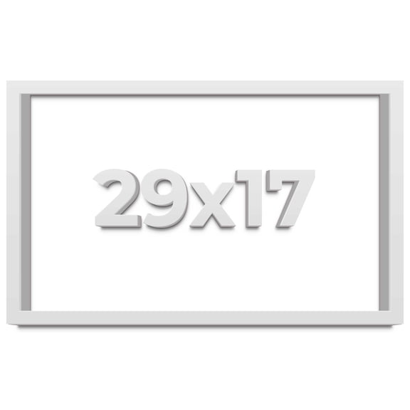 29x17 Shadow Box High Gloss White Display Frame | 1.625 Inches Deep | 1 Inch Moulding Width | Solid