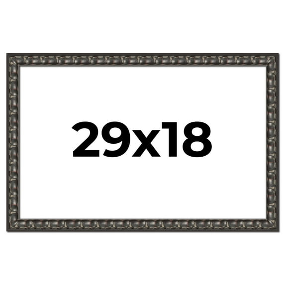 29x18 Frame Black-Brown Medieval Solid Wood Picture Frame | 1.5 Inch Moulding Width | Gotham