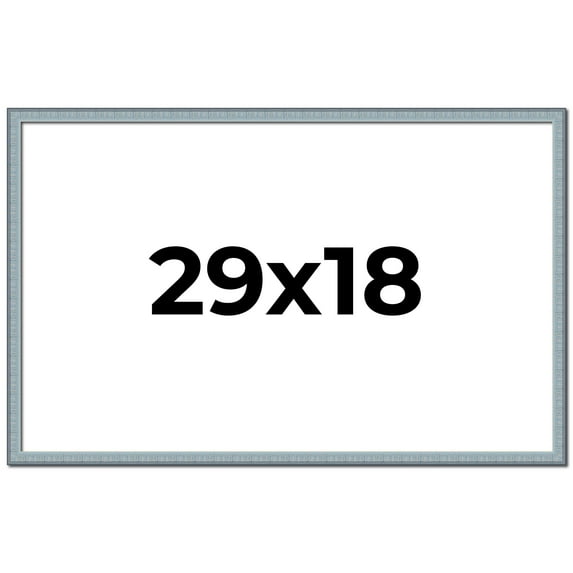 29x18 Frame Blue Scuffed Farm Board Solid Wood Picture Frame Width 0.75 Inches | Interior Depth 0.5