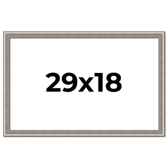 29x18 Frame Grey Real Wood Picture Frame Width 1.25 inches | Interior Frame Depth 0.5 inches | Hans