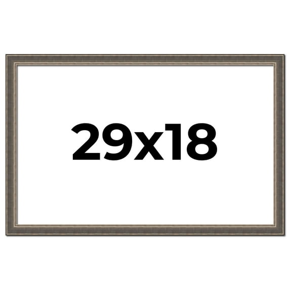 29x18 Frame Silver Real Wood Picture Frame Width 1.25 Inches | Interior Frame Depth 0.5 Inches |