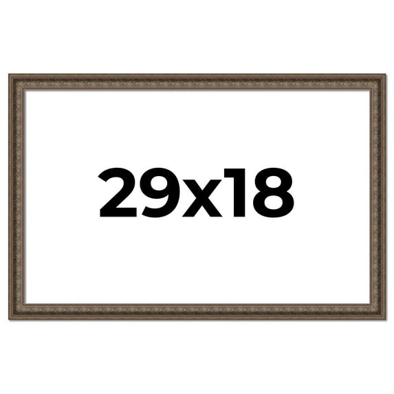 29x18 Ornate Brown Real Wood Picture Frame Width 1.5 Inches | Interior Frame Depth 0.5 Inches |