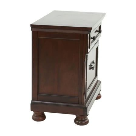 29x18x30" Nightstand In Dark Brown Wood, Elegant Look Wood With Antique Cherry Finish, 28.9x17.71x29.57