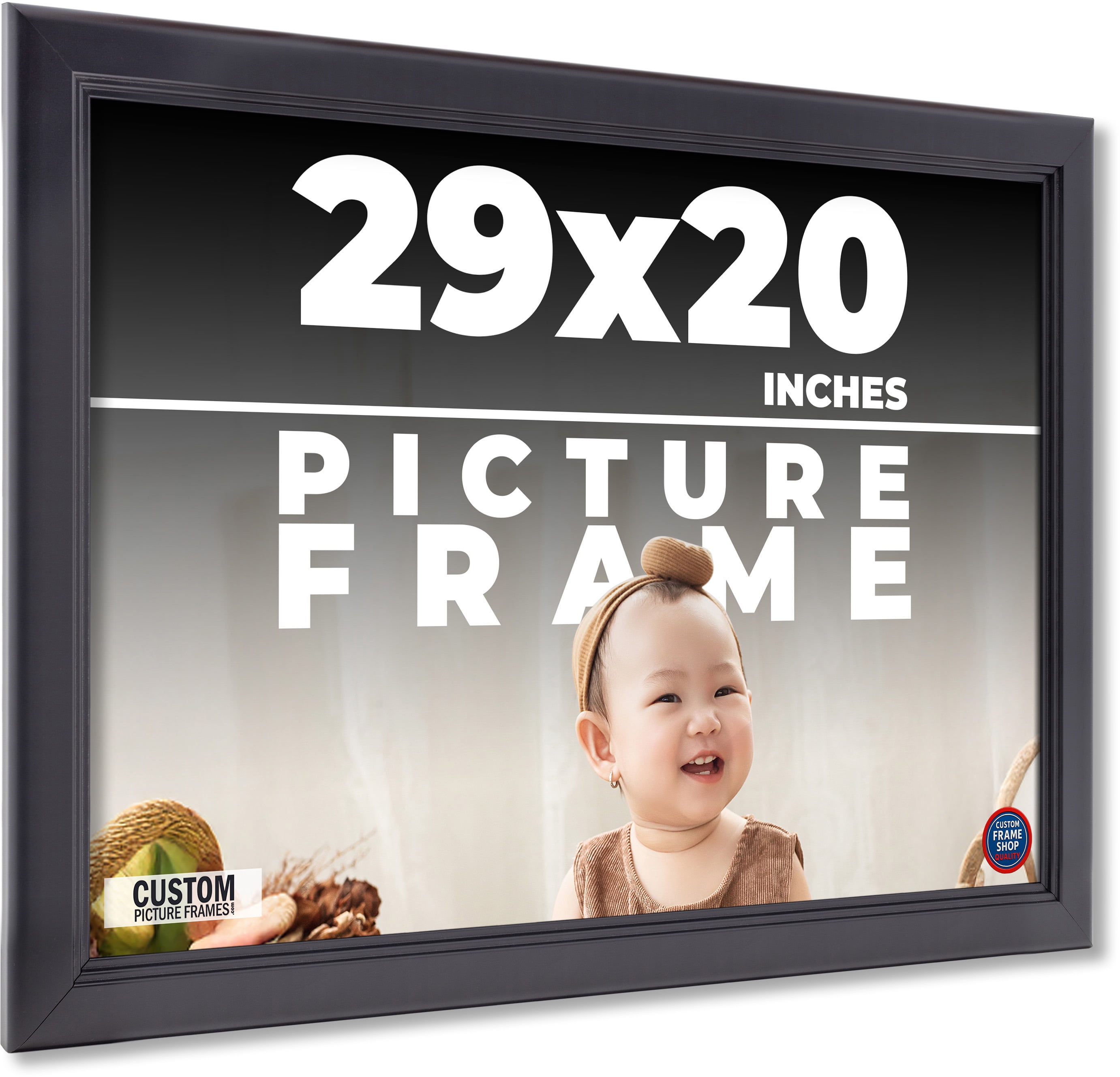 29x20 Frame Black Passaggi Solid Wood Picture Frame Width 1.5 Inches ...