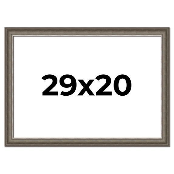 29x20 Frame Brown Solid Wood Picture Frame | 1.75 Inch Moulding Width | Austin Frame Complete with