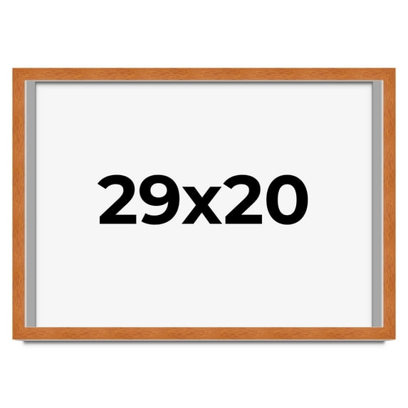 29x20 Shadow Box Frame Brown | 0.875 Inches Deep Real Wood Contemporary Shadowbox Display Frame |