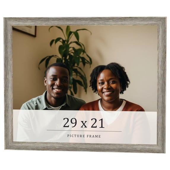 29x21 Frame Grey Solid Wood Picture Frame Width 1 Inches | Interior Frame Depth 0.5 Inches |